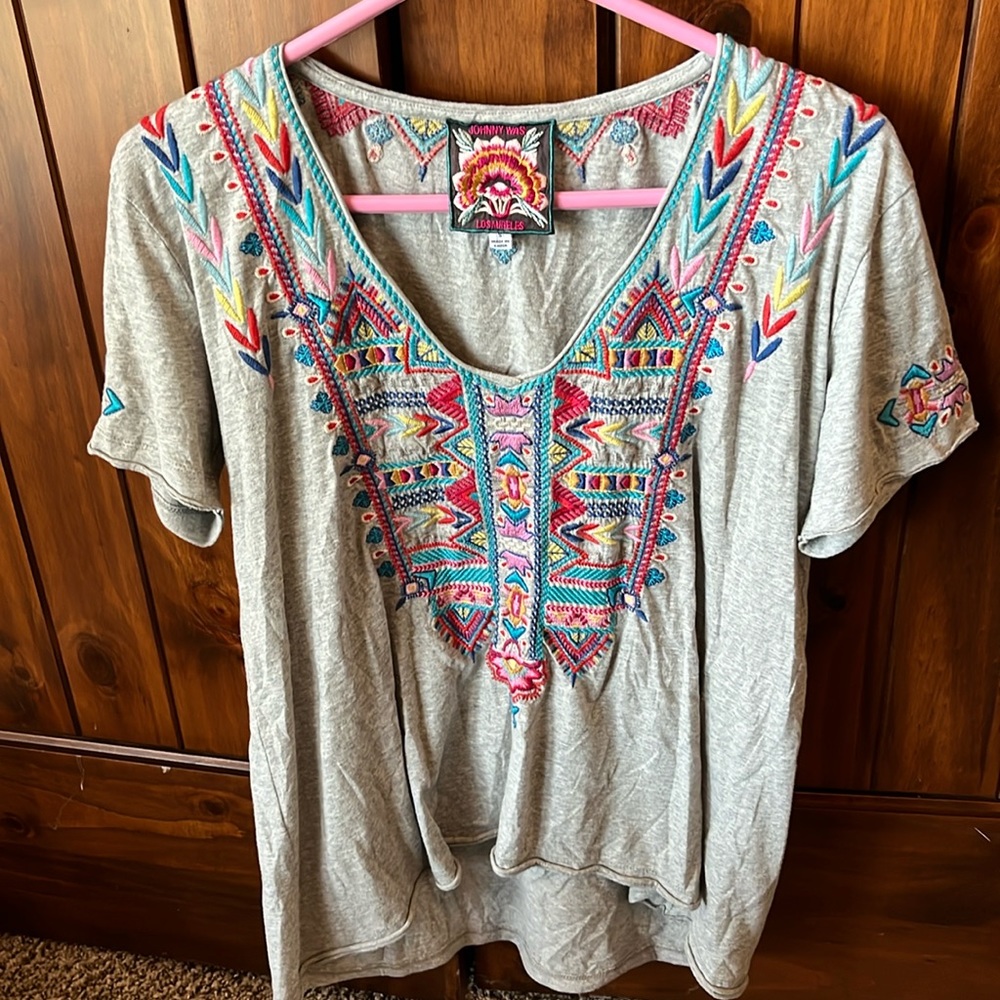 Johnny Was Embroidered Tee